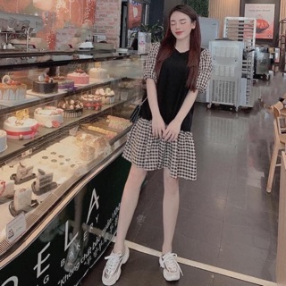 Đầm suông phối sọc bigsize 60-85kg