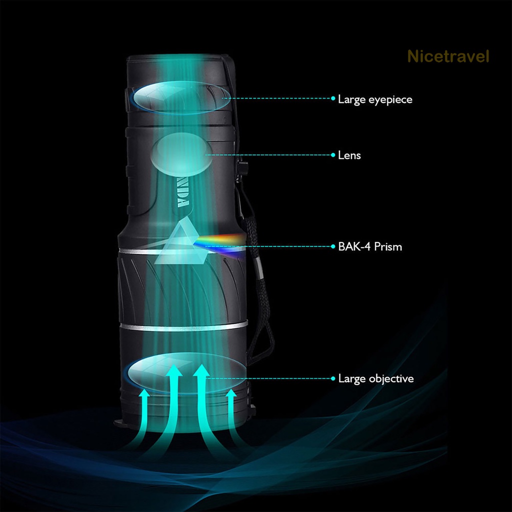 Ống Nhòm Dùng Một Mắt 40x60 Hỗ Trợ Nhìn Ban Đêm Tiện Dụng Khi Đi Cắm Trại