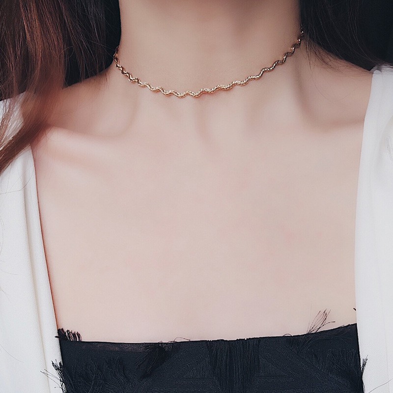 XiaoboACC Vòng Cổ Choker Đính Đá Ngọc Trai Nhân Tạo