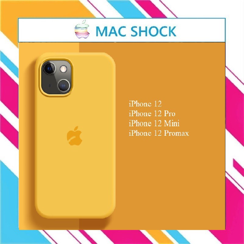 Ốp lưng chống bẩn Iphone Full viền Logo Táo 12 mini/ 12 Pro/ 12/ 12 Promax - Mac Shock