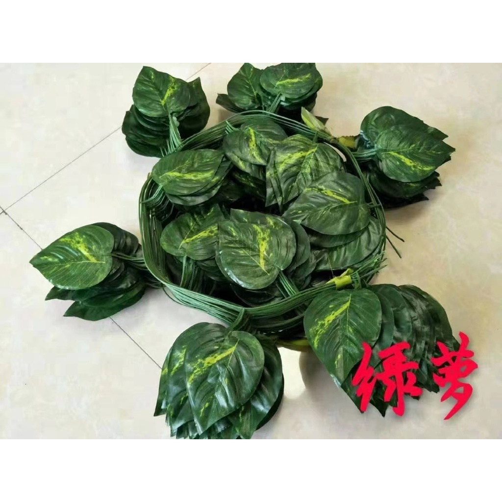 Dây Leo Lá Nho mầu Xanh - Nhân Tạo Dài 2.4M Trang Trí Tường Nhà Cửa Đa Dụng