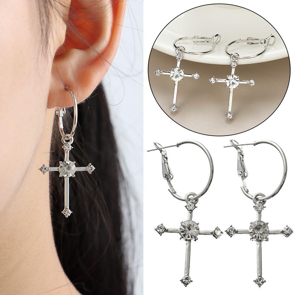 Bông Tai Hình Thánh Giá Phong Cách Gothic Dành Cho Nữ