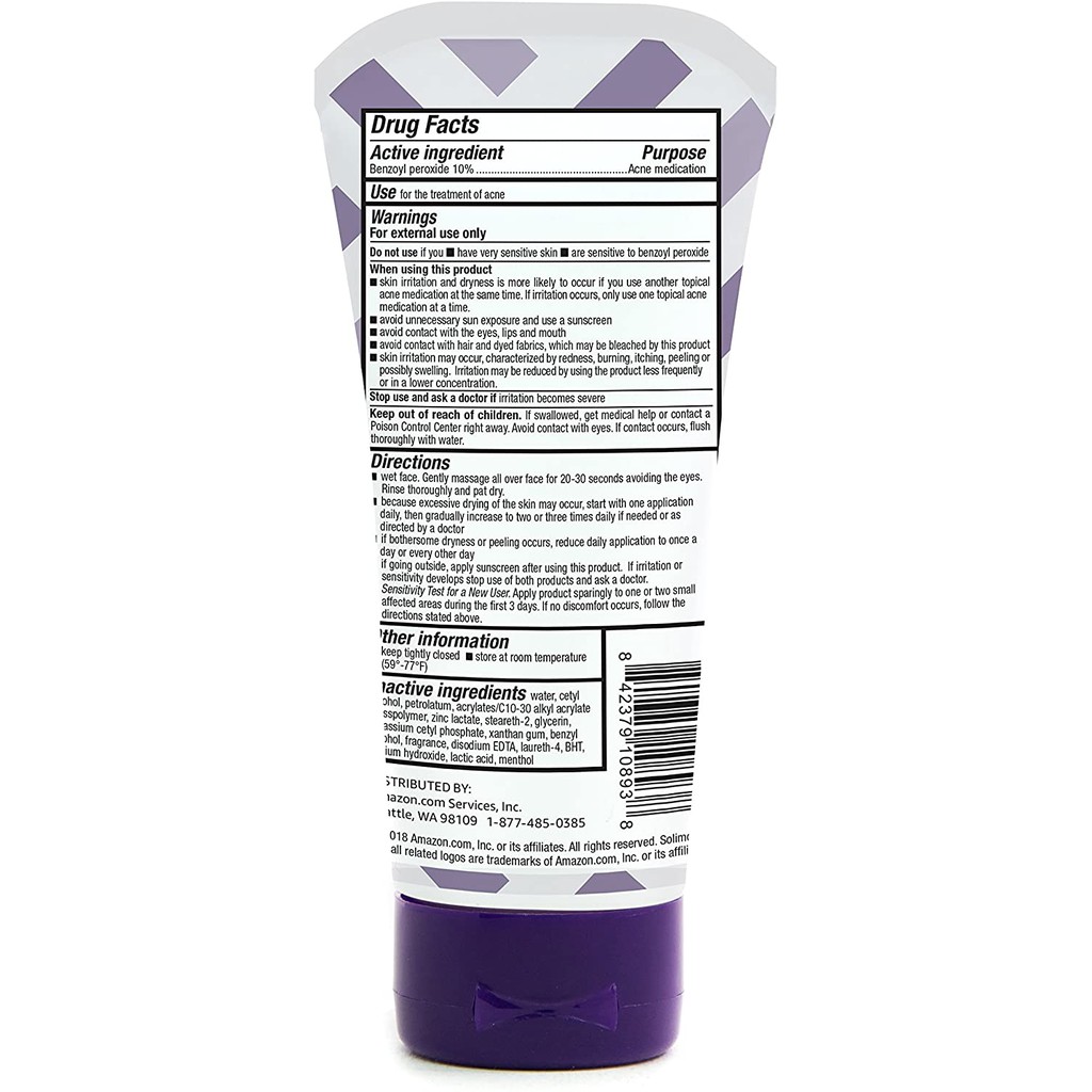 Sữa rửa mặt sạch hết mụn, kiểm soát dầu, dưỡng ẩm Solimo Daily Acne Control Cleanser, 141gam