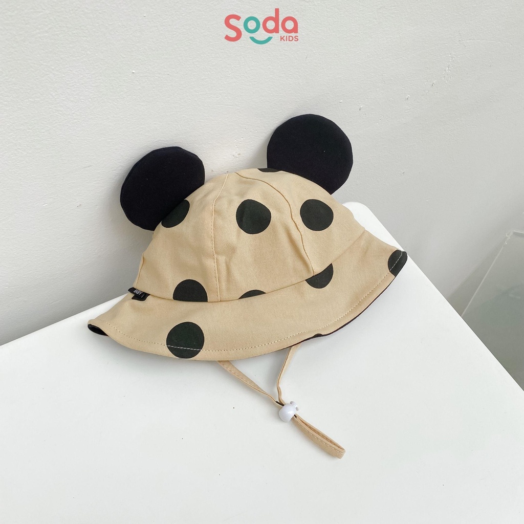 Mũ vành cho bé SODA KIDS chấm bi đính tai mickey dễ thương phong cách Hàn Quốc