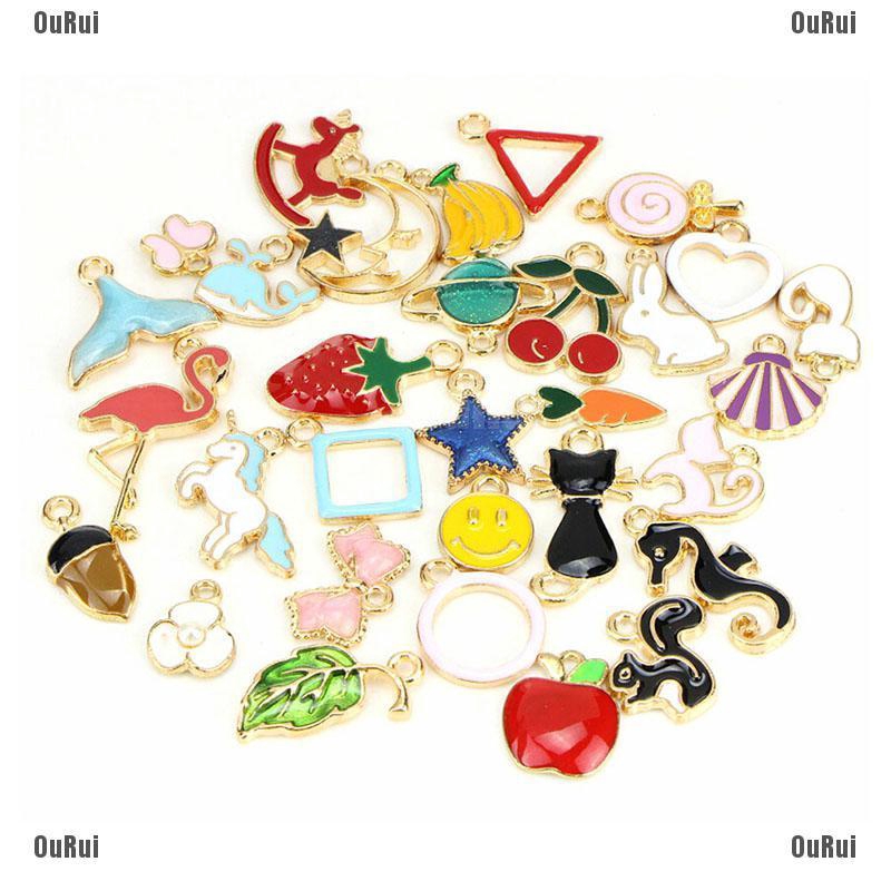 Bộ 30 Mặt Dây Chuyền Tráng Men Thiết Kế Dễ Thương