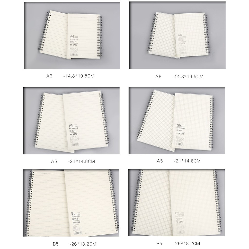 [Ảnh Chụp Thật] Sổ Tay Bìa Nhựa Cứng Gáy Xoắn Lò Xo Còng B5/A5/A6 Trong Suốt Vở Bullet Journal Giấy Cực Đẹp - RosyPosy