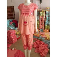 Bộ bầu lửng, cho con bú chất cotton, hàng cao cấp
