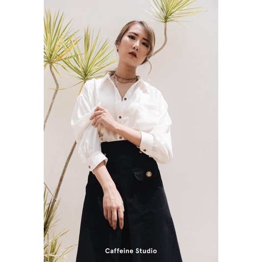 Áo sơ mi lụa mềm cao cấp freesize dành cho nữ Caffeine Studio