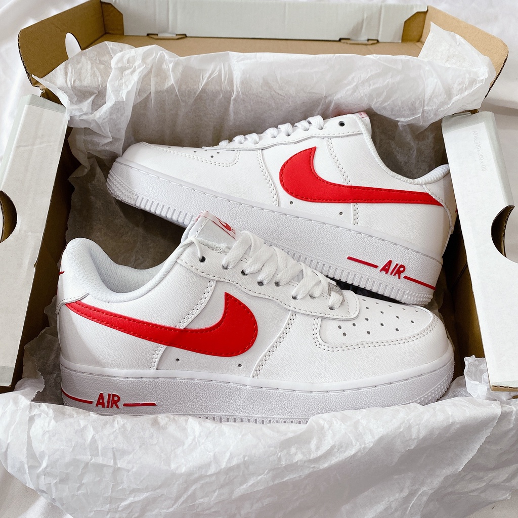 Giày Thể Thao Nam Nữ Ngô Thắng Forc Trắng Logo Đỏ