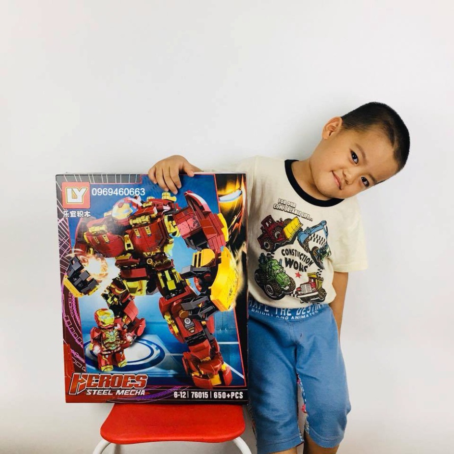 Đồ chơi Xếp hình LEGO Super Heroes LY 76026 Lắp ráp Mô hình Bộ Giáp Sắt Siêu hạng Hulkbuster 1450+pcs