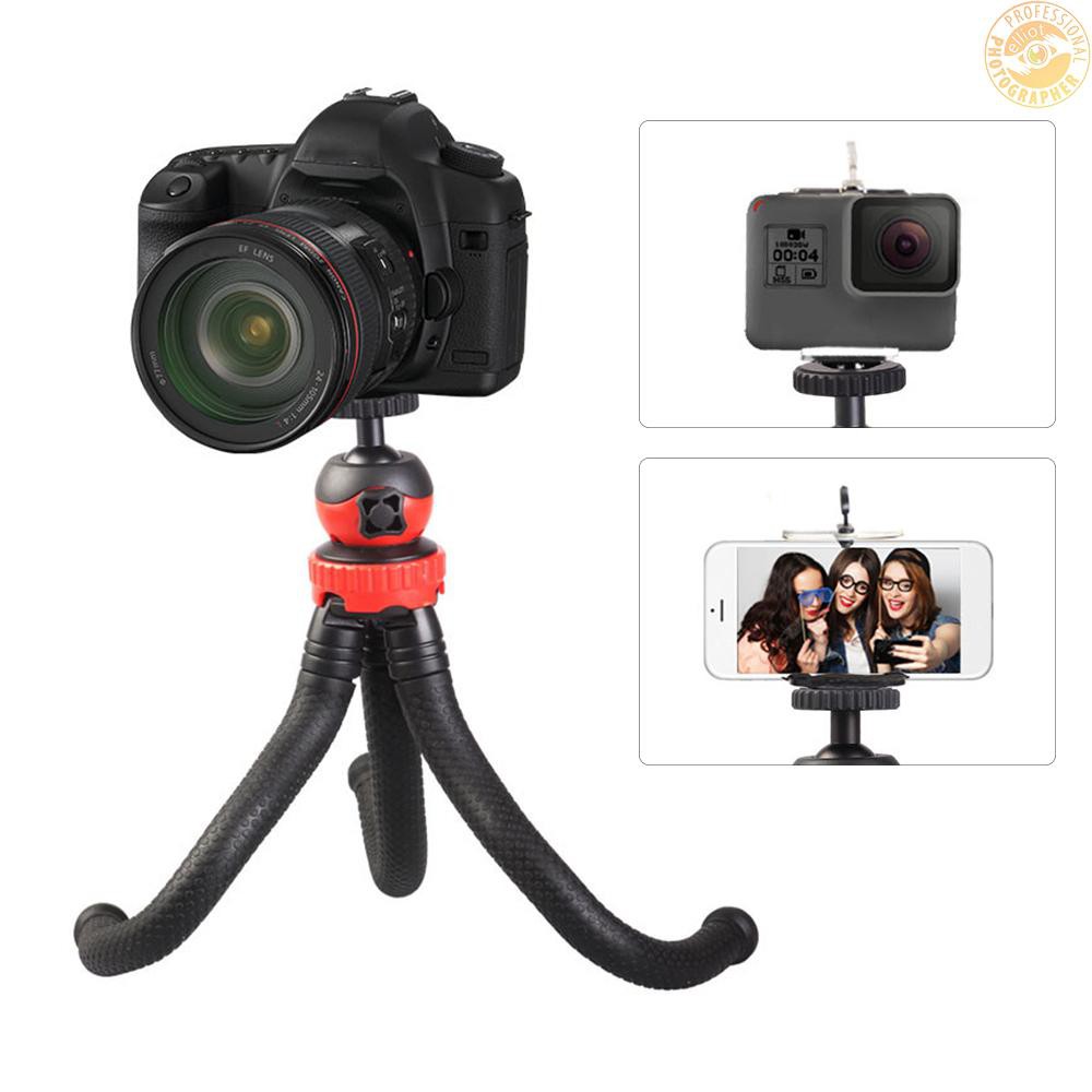 Giá Đỡ Ba Chân Linh Hoạt Hình Bạch Tuộc Với Đầu Bóng Xoay 360 Độ Cho Máy Ảnh Dslr / Điện Thoại Thông Minh