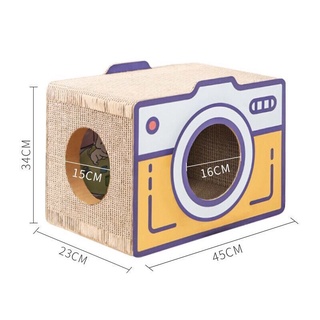 [BÀN CÀO MÓNG]Cào móng kết hợp ổ nằm cho mèo xả stress mẫu Máy ảnh Cat Scratch Board Phụ kiện cho mèo - 4pets official