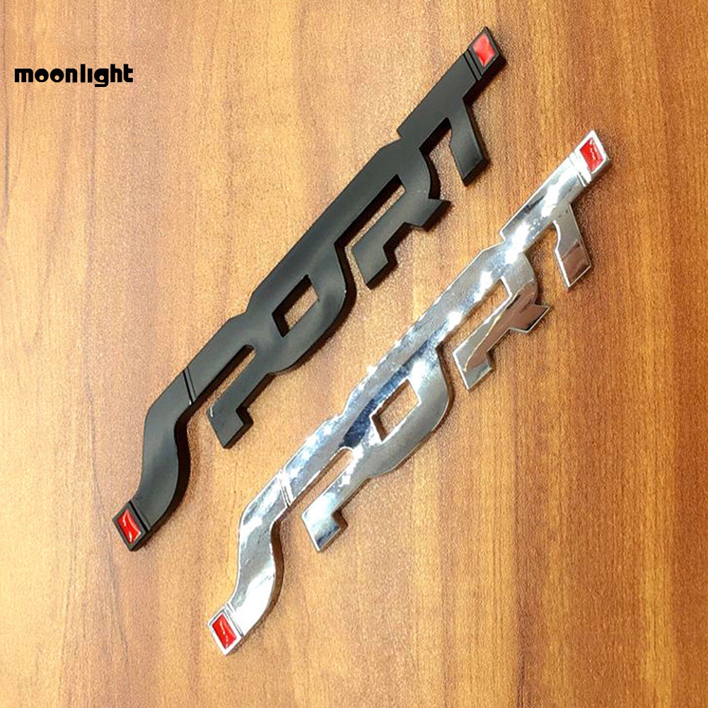 Miếng Dán Chữ SPORT 3D Bằng Kim Loại Trang Trí Xe Hơi / Xe Tải