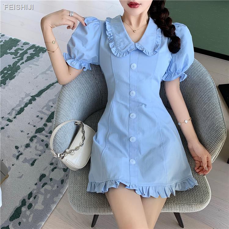 Đầm Chữ A Cổ Búp Bê Phối Ren Thời Trang Hè 2020 Cho Nữ