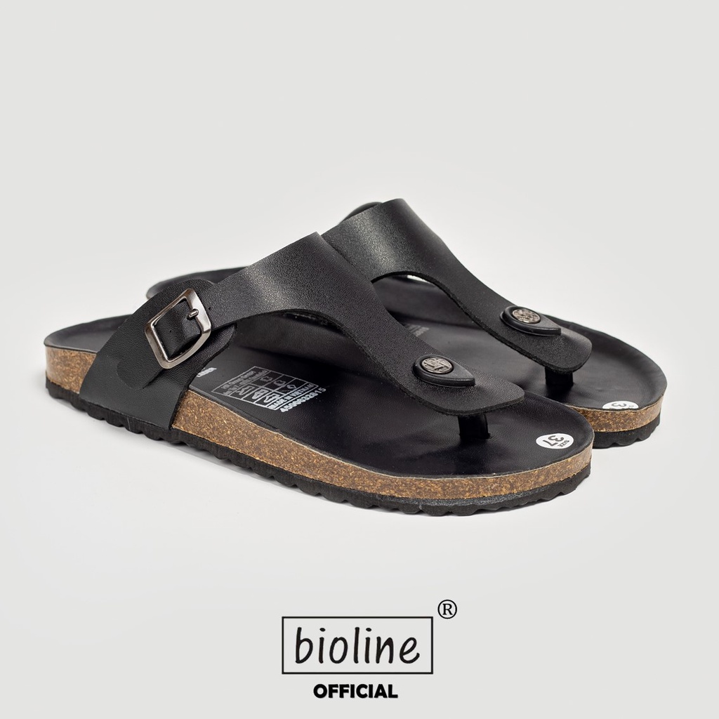PUK07 - Dép Đế Trấu BIOLINE Official Quai Da Pu Tách Ngón Lót Pu Kem Chống Nước