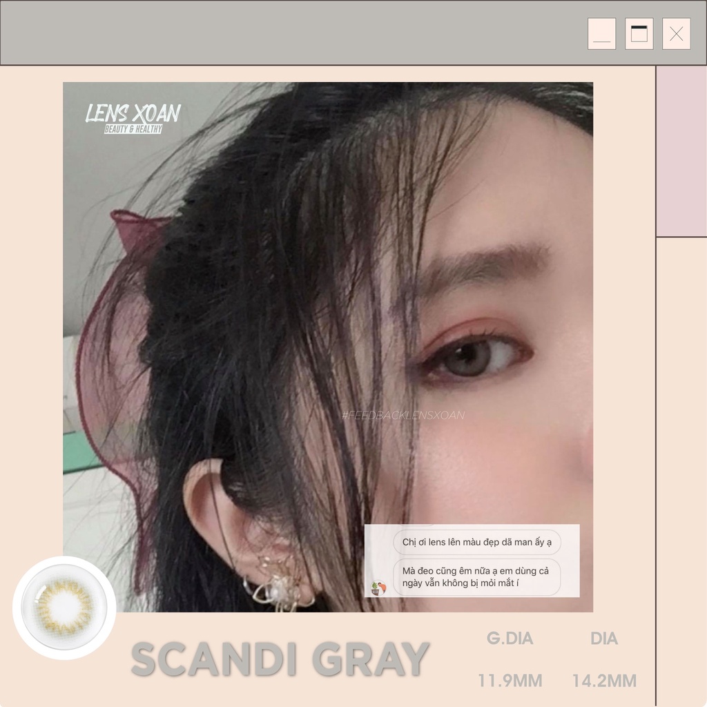 KÍNH ÁP TRÒNG SCANDI GRAY- OLENS : LENS XÁM SÁNG TÂY | LENS XOẮN
