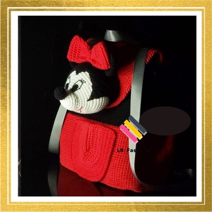 Thời trang cho bé , balo móc len thủ công cao cấp hình Micky - minnie - LN_Fashion