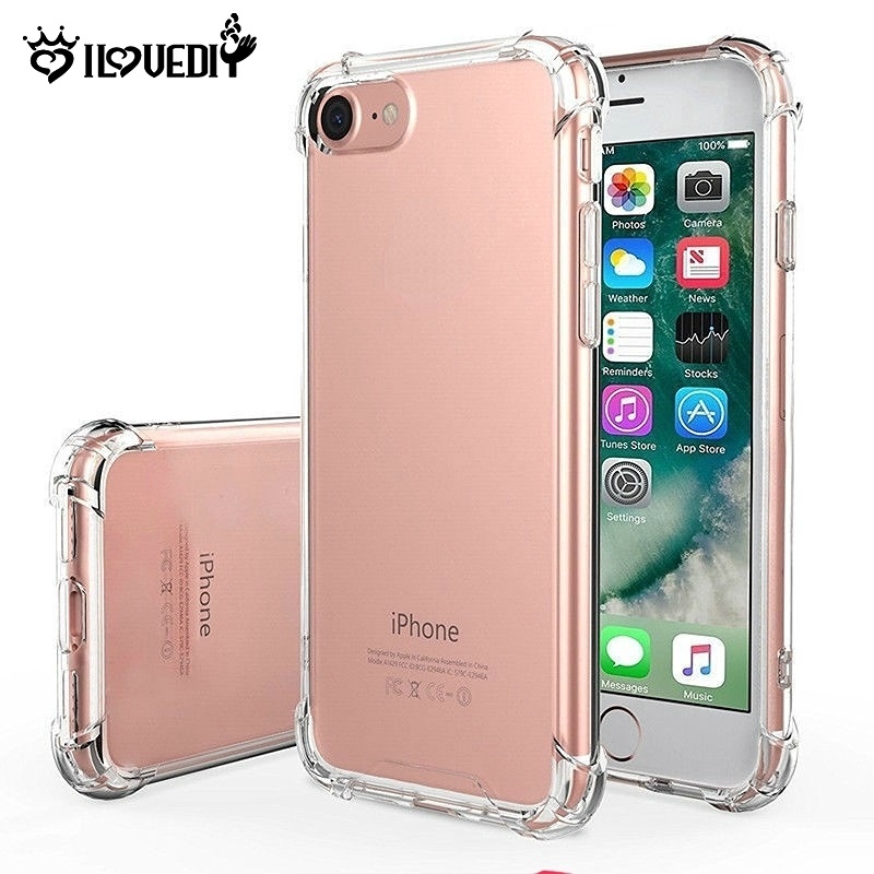 Ốp điện thoại TPU mềm trong suốt chống sốc dành cho iPhone 11 Pro Max 6 7 8 Plus X XR XS
