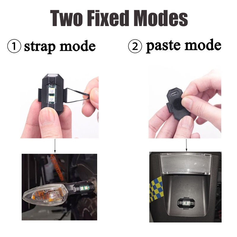 1 Bộ Đèn Led Cảnh Báo An Toàn Chống Va Chạm / Nguồn USB Không Dây Cho Xe Máy / Xe Hơi Điều Khiển Từ Xa