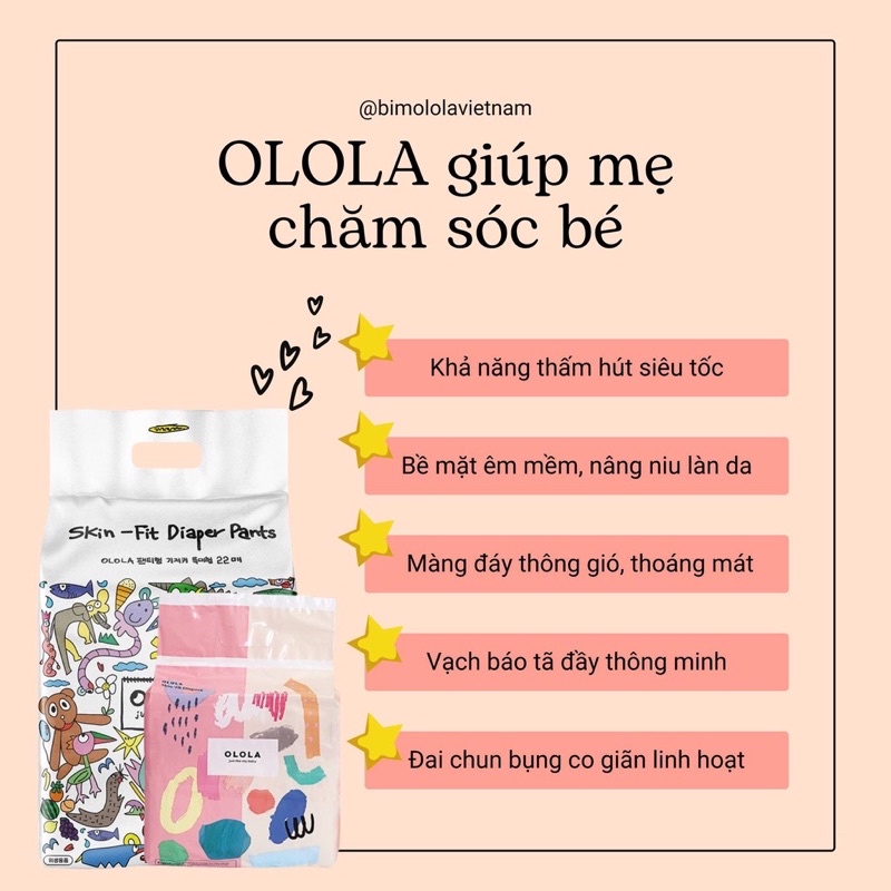 Miếng dùng thử bỉm OLOLA DÁN/QUẦN S1/M1/L1 L1/XL1/XXL1