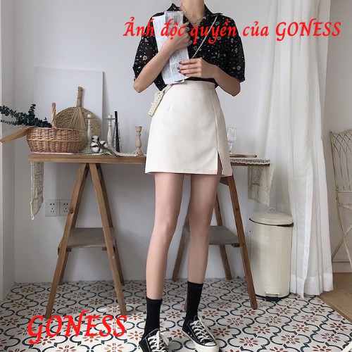 Chân váy a ngắn Goness xẻ đùi phong cách trẻ trung năng động phù hợp với giới trẻ QV101 | BigBuy360 - bigbuy360.vn