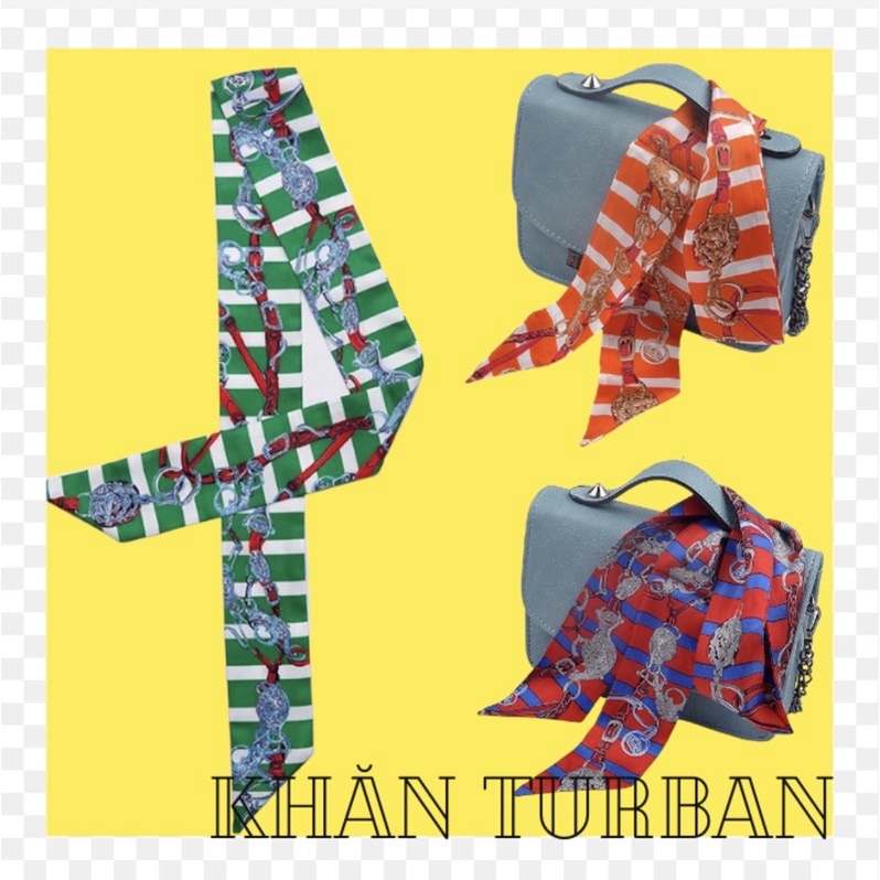 Khăn quấn quay túi xách in hoạ tiết