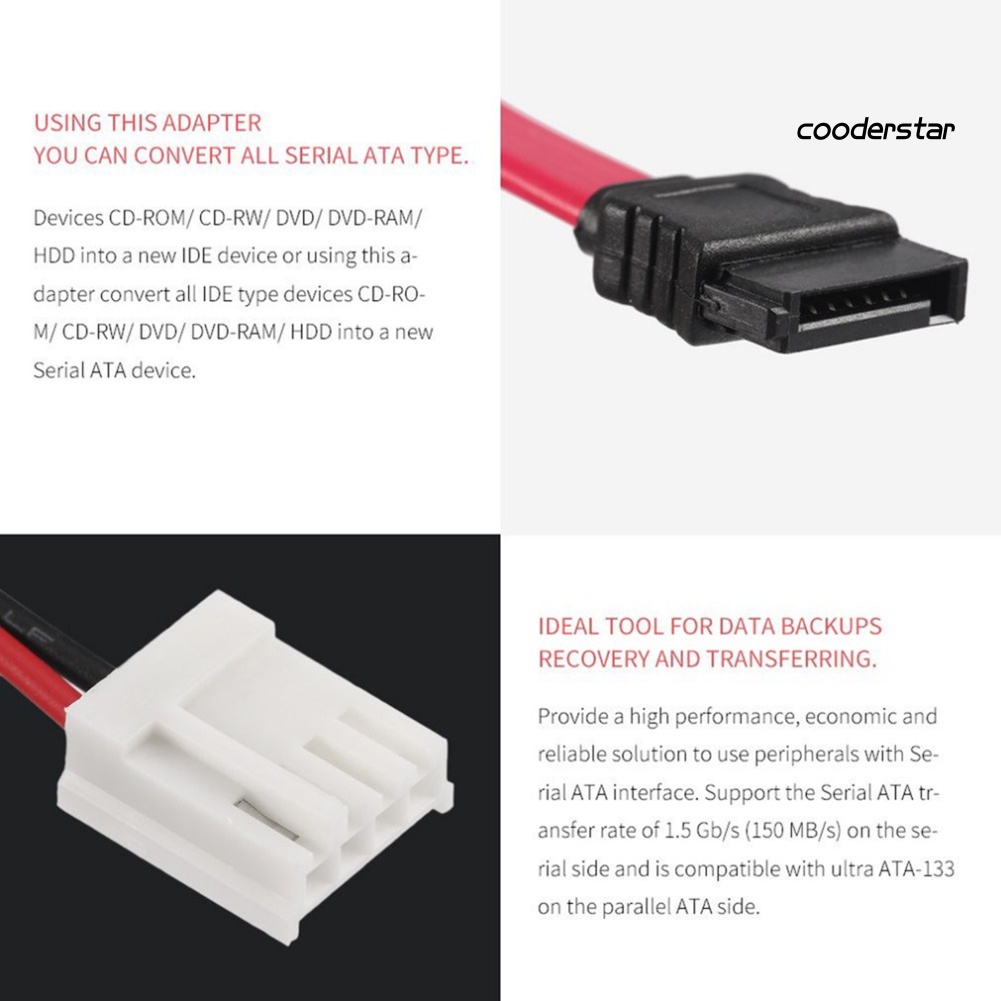 Cáp Chuyển Đổi Cood-Co 150mbps 2 Trong 1 Sata Sang Ide Cho Dvd / Cd / Hdd