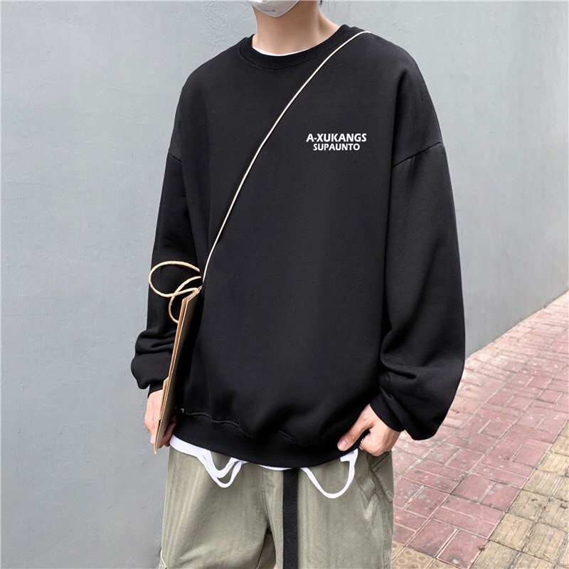 Áo sweater GẤU 194 vải thu đông co dãn, dày dặn mềm mịn form rộng phong cách Unisex -  A-XUKANGS