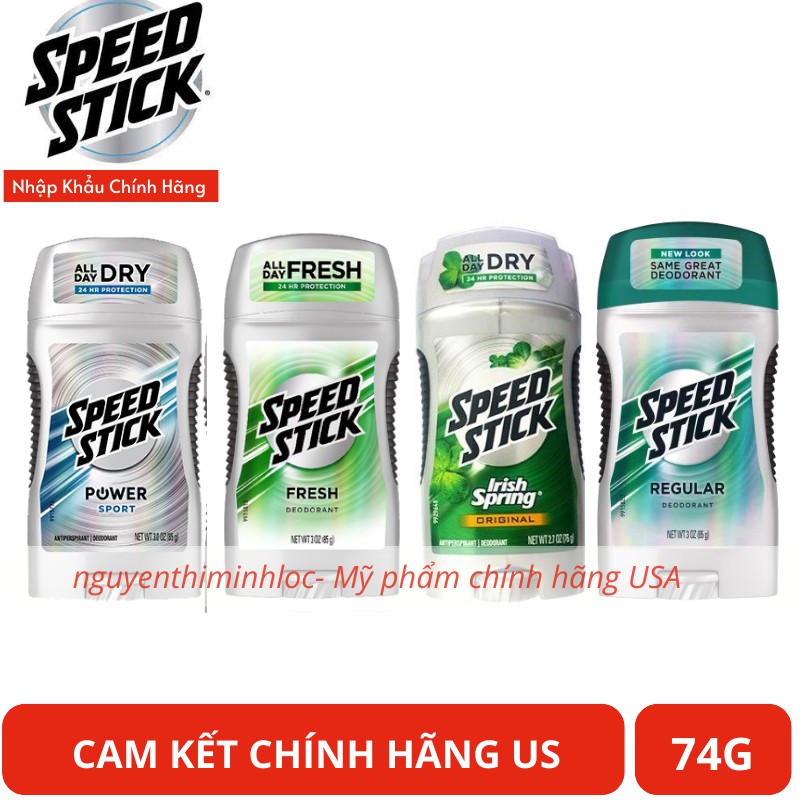 LĂN SÁP KHỬ MÙI NAM không bết Speed Stick 85g dành cho nam - Cam Kết Chính Hãng Mỹ (Power Fresh,Regular,Power Sport,Orig