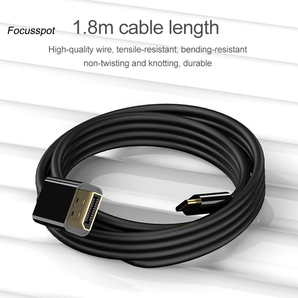 Dây Cáp Chuyển Đổi Type-C Sang Dp Dài 1.8m Hd-Compatible | BigBuy360 - bigbuy360.vn