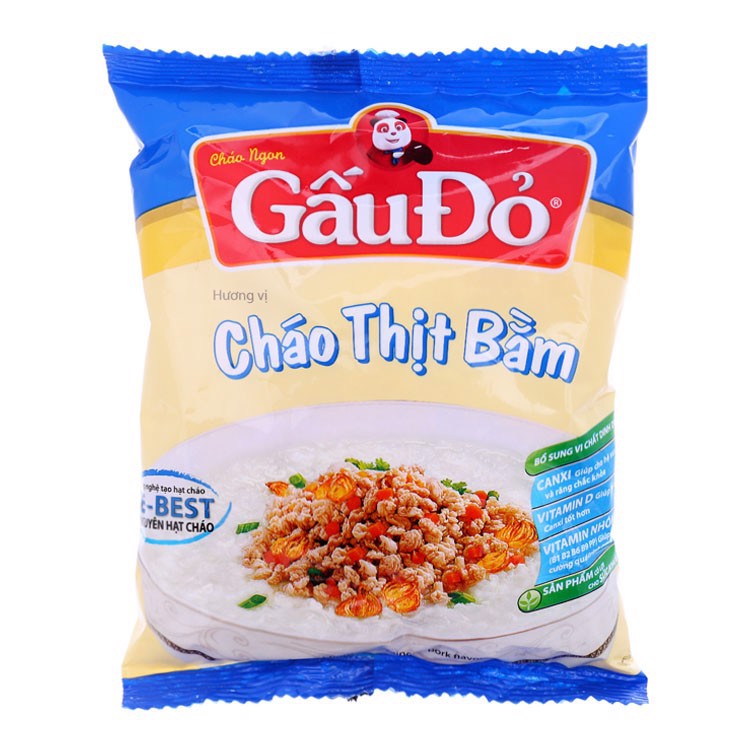 Combo 10 Gói Cháo Gấu Đỏ Thịt Bằm Gói 50G