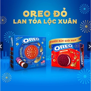 [Hoả Tốc] Hộp Bánh quy Oreo Red Velvet vị phô mai 342g Kinhdo phiên bản giới hạn Tết 2022 quà biếu tết