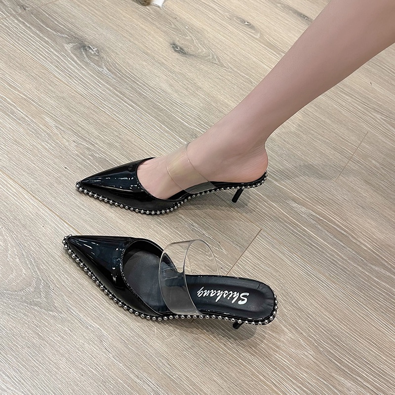 Giày Cao Gót Mũi Nhọn Thiết Kế Trong Suốt Quyến Rũ Thời Trang