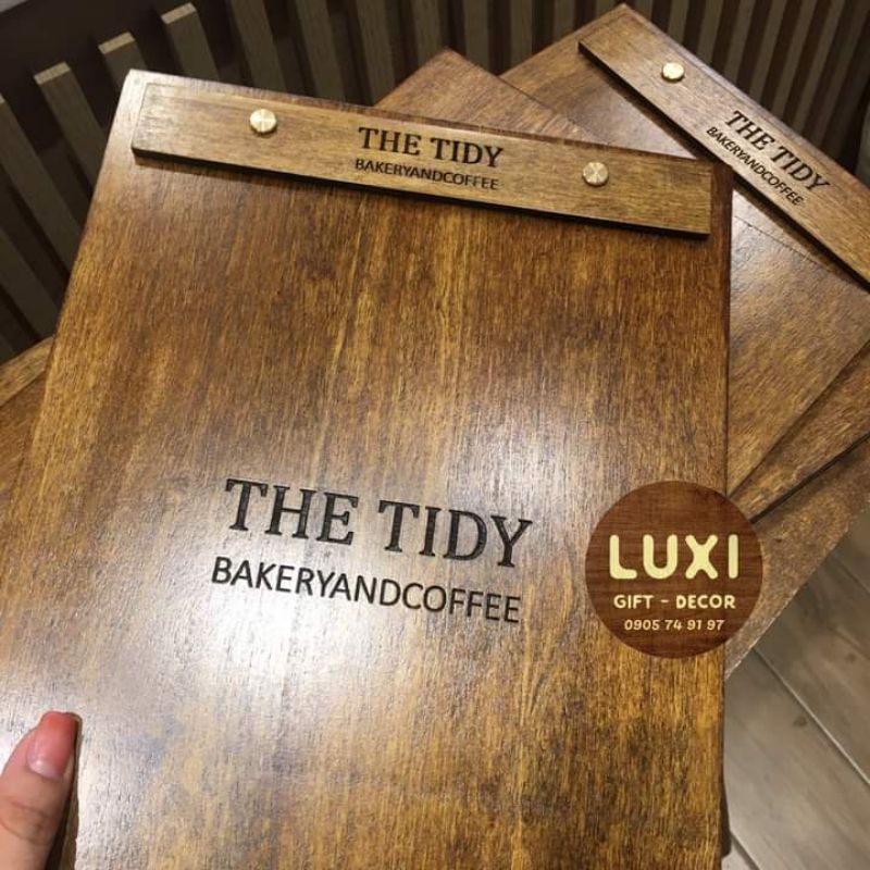 LUXI DECOR HCM | MENU gỗ/kẹp menu gỗ để bàn/ kẹp menu giấy/ menu gỗ cao cấp/ menu gỗ vít đồng