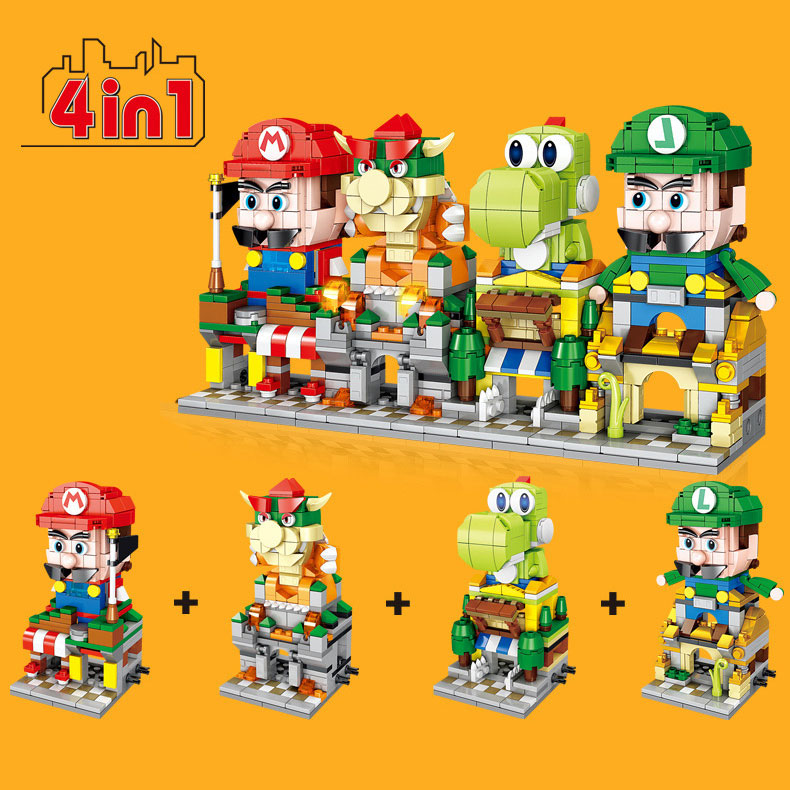 Đồ chơi lắp ráp kiểu Lego cho bé trai bé gái Mẫu Cửa hàng Mario Chất liệu nhựa ABS cao cấp