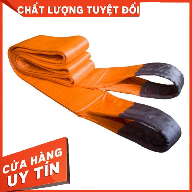 Dây Cáp Vải Dẹp Cẩu Hàng 10 Tấn, Bản 250mm, Hệ số an toàn 5:1, chất liệu 100% Polyeter cường lực siêu bền