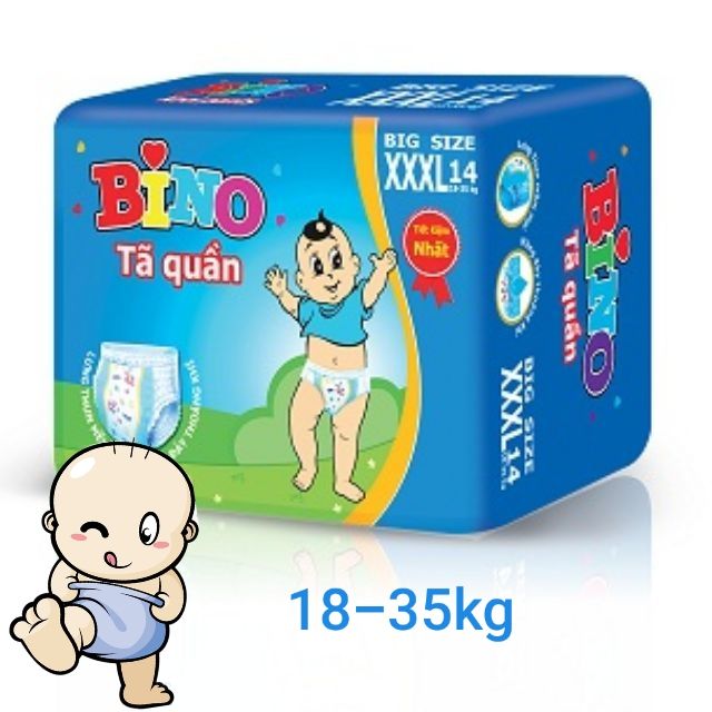 Tã quần Bino XXXL 14 miếng - Bigsize 18-35kg