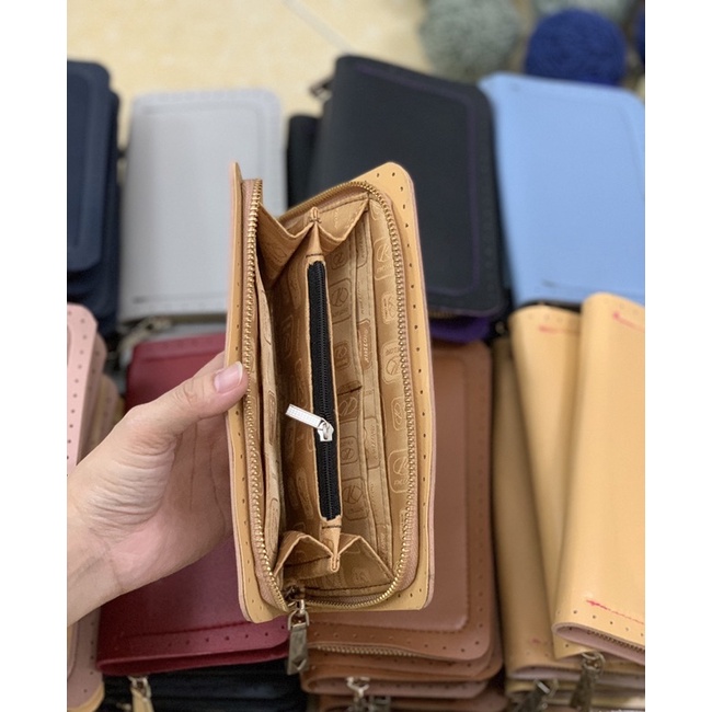 Phôi bóp ví simili nhiều ngăn handmade size 20cm