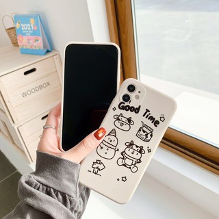 Ốp lưng iphone silicon Bò sữa Good time cute N13