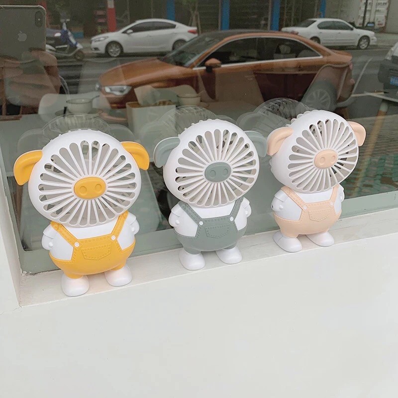 Quạt Mini Cầm Tay Tích Điện Chú Heo Xinh Xắn | BigBuy360 - bigbuy360.vn
