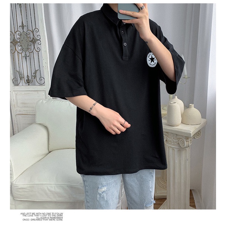 Áo Polo nam nữ Hình Ngôi Sao là điểm nhấn, chất cotton thấm hút mồ hôi, áo thun có cổ