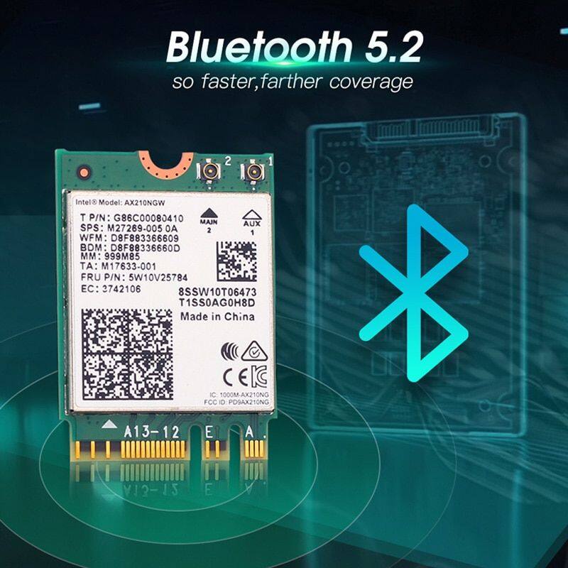 Thẻ Wifi 6 AX200 10DB 802.11ax 2.4G / 5Ghz / 6Ghz AX210NGW 3000Mbps 6E Intel AX210 Bluetooth 5.2 Để Bàn