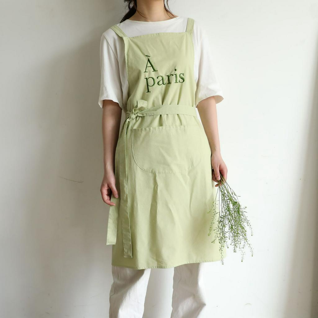 [Hàng Sẵn] Tạp Dề Cotton Chống Thấm Nước Chống Dầu in chữ Có Túi Tiện Dụng Cho Nhà Bếp【Utah054】