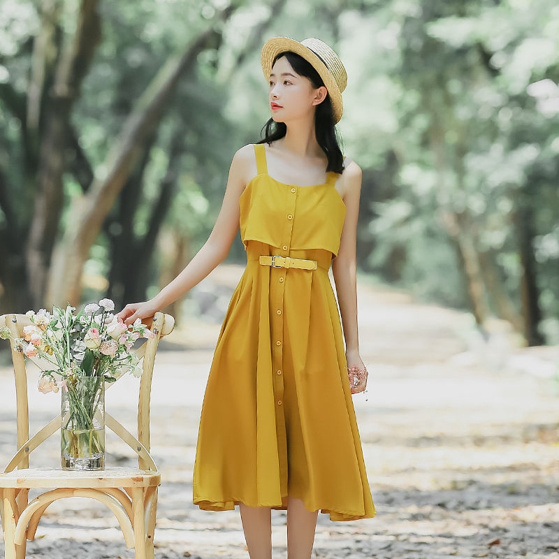 Đầm hai dây phong cách trẻ trung cho nữ | BigBuy360 - bigbuy360.vn