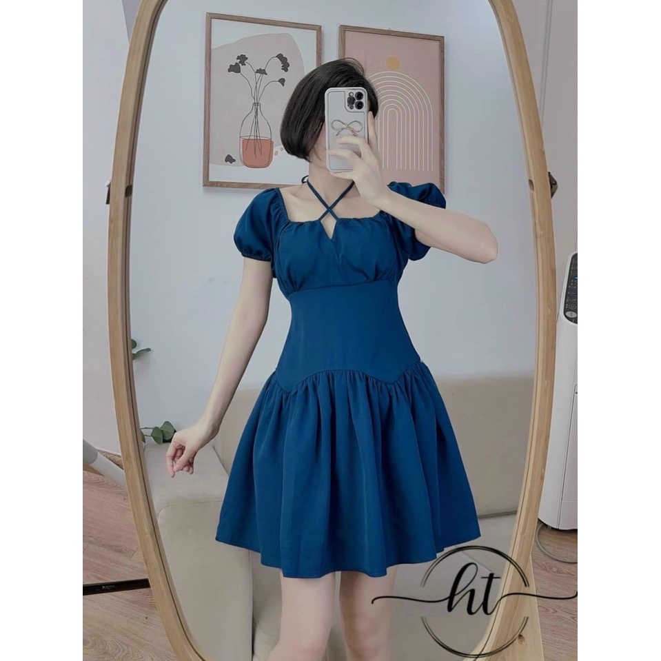 VÁY đệm ngực chiết eo buộc dây