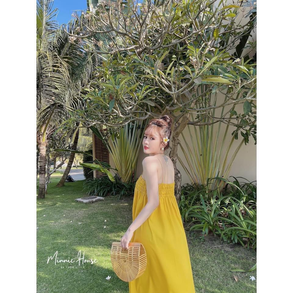 Đầm Maxi 2 Dây Chun Ngực Dáng Dài | BigBuy360 - bigbuy360.vn