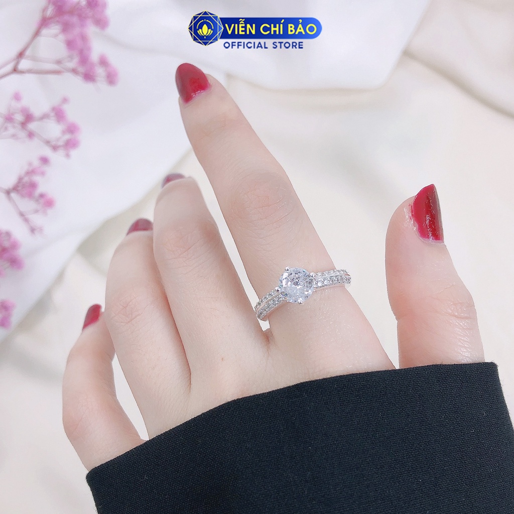 Nhẫn bạc nữ đính đá cao chất liệu bạc S925 thời trang phụ kiện trang sức nữ thương hiệu Viễn Chí Bảo N400615