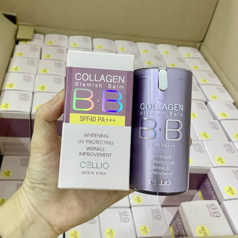 Kem nền BB Collagen Cellio Blemish Balm SPF 40 PA+++, chống nắng, trang điểm