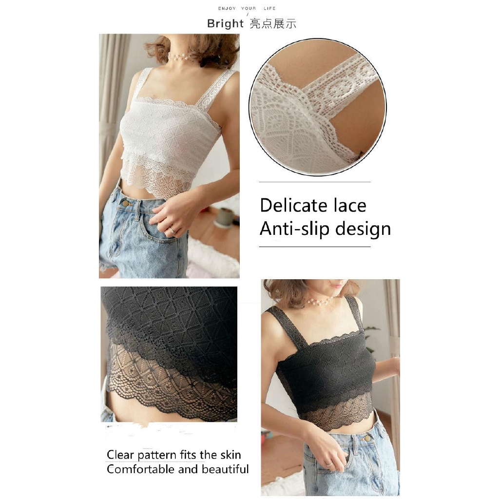 Áo lót dạng ống không dây phối ren quyến rũ dành cho nữ