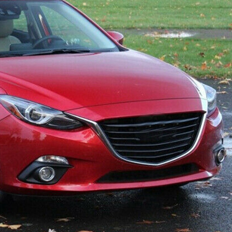 2 cái phía trước cản trước tấm lưới tản nhiệt sương mù chrome trim cho mazda 3 axela 2014-2016